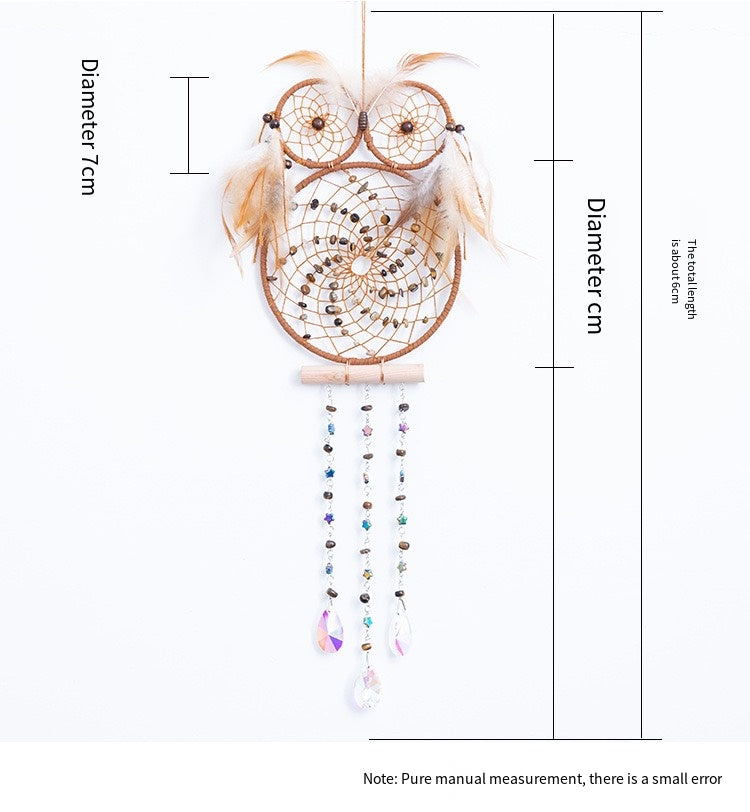 Crystal dream catcher-owl shape