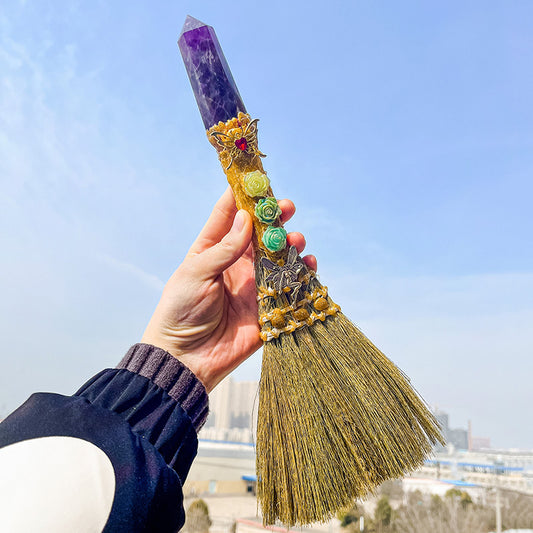 Raw crystal tower witch's broom-Hallowmas
