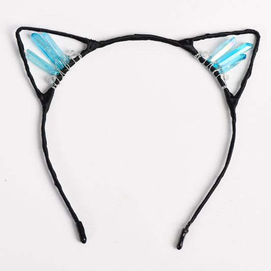 Colored crystal cat ear headband-Cute-Christmas
