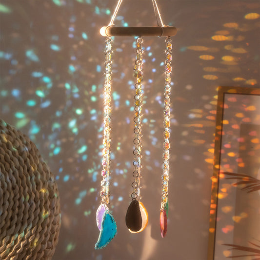 Colorful agate shiny beads wind chime