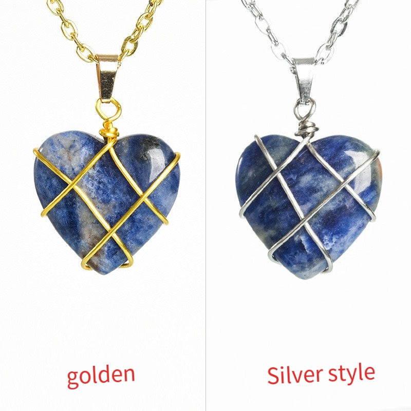 Crystal Love coil pendant necklace