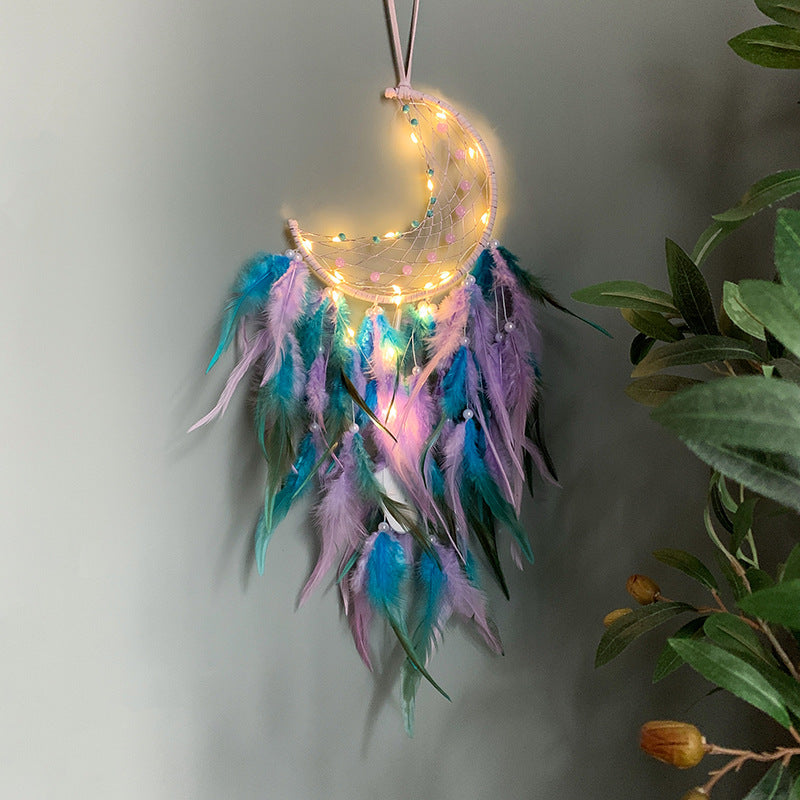 Ins-style moon feather dream catcher