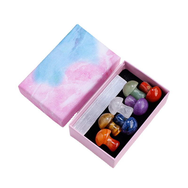 Crystal colorful mushroom plaster stick-Box