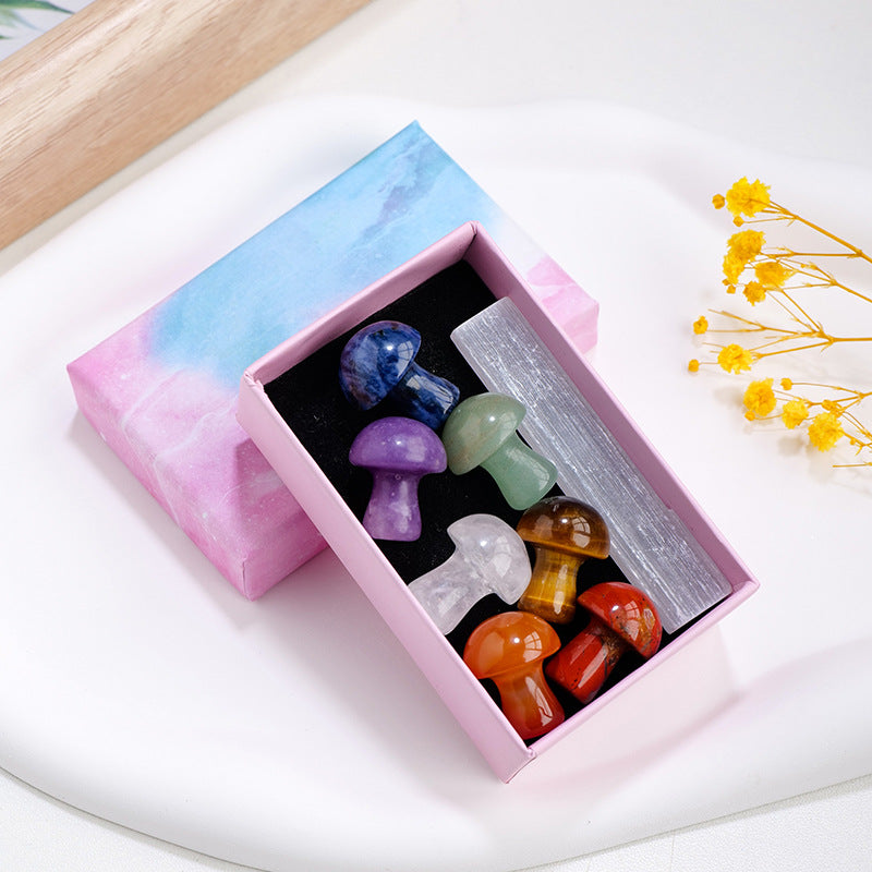 Crystal colorful mushroom plaster stick-Box
