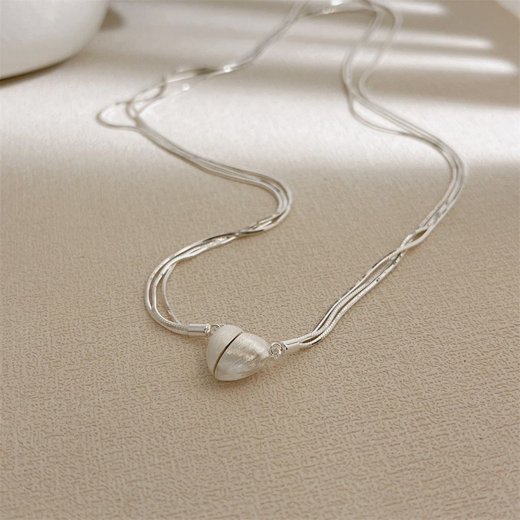 Separatable heart pendant s925 sterling silver necklace
