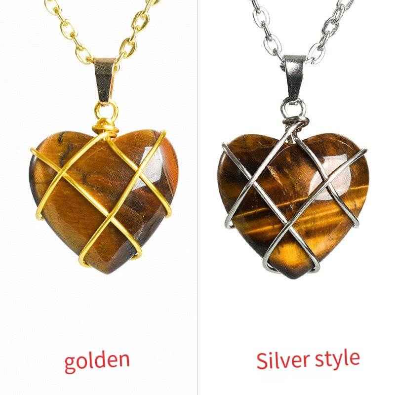Crystal Love coil pendant necklace