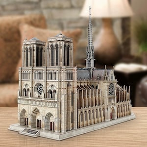 PCS LED Lighting Notre Dame Cathedral 3D Puzzle Hand Assembly